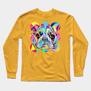 French Bulldog in Abstract Colors Long Sleeve T-Shirt